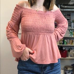 Blush Off The Shoulder Blouse